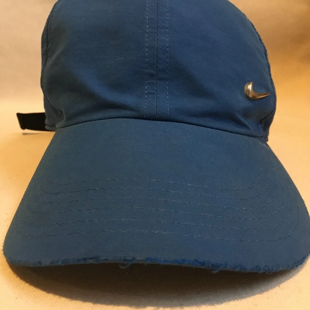 Nike Hat Cap Mens Blue Strap Back Logo Modern Logo Casual Preppy Outdoor Swoosh